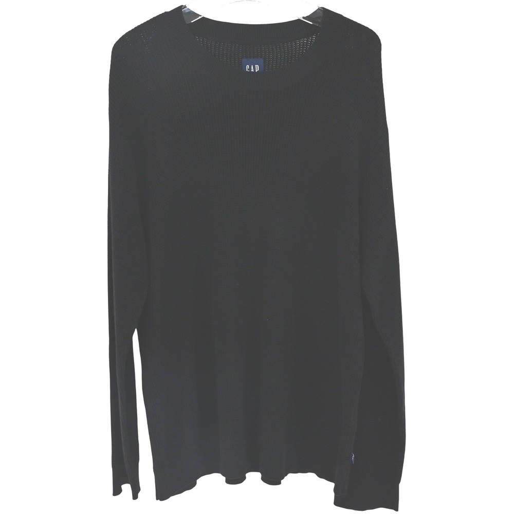 Y2K Oversized Gap Men's XXL Black Cotton Blend Crewneck Pullover Streetwear